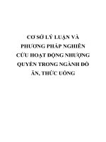 CƠ sở lý LUẬN và PHƯƠNG PHÁP NGHIÊN cứu HOẠT ĐỘNG NHƯỢNG QUYỀN TRONG NGÀNH đồ ăn, THỨC UỐNG 