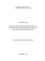 Đánh giá công tác chuyển nhượng, tặng cho quyền sử dụng đất trên địa bàn huyện đồng hỷ, tỉnh thái nguyên giai đoạn 2014 – 2017 