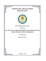 KINH tế LƯỢNG các yếu tố tác ĐỘNG đến điểm TRUNG BÌNH TÍCH LŨY(GPA)