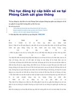 Thủ tục đăng ký cấp biển số xe tại phòng cảnh sát giao thông