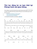 Thủ tục đăng ký xe tạm thời tại phòng cảnh sát giao thông
