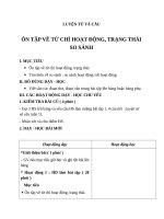 Giáo án Tiếng Việt 3 tuần 12 bài: Luyện từ và câu  Ôn tập về từ chỉ hoạt động, trạng thái, so sánh