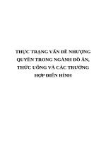 THỰC TRẠNG vấn đề NHƯỢNG QUYỀN TRONG NGÀNH đồ ăn, THỨC UỐNG và các TRƯỜNG hợp điển HÌNH 