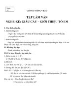 Giáo án Tiếng Việt 3 tuần 15 bài: Tập làm văn  Nghe  kể: Giấu cày, giới thiệu về tổ em