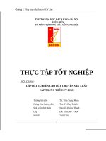 THỰC TẬP TỐT NGHIỆP LẮP ĐẶT TỦ ĐIỆN CHO DÂY CHUYỀN SẢN XUẤT  CÁP TRUNG THẾ CCVLINE