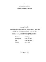 Thực hiện quy trình chăm sóc, nuôi dưỡng cá trắm đen (mylopharyngodon piceus), tại hợp tác xã thủy sản núi cốc, thái nguyên 
