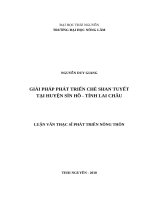 Giải pháp phát triển chè shan tuyết tại huyện sìn hồ, tỉnh lai châu 