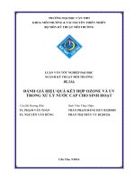 ĐÁNH GIÁ HIỆU QUẢ kết hợp OZONE và UV trong xử lý nước cấp sinh hoạt