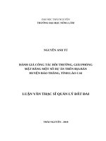 Đánh giá công tác bồi thường, giải phóng mặt bằng một số dự án trên địa bàn huyện bảo thắng, tỉnh lào cai 