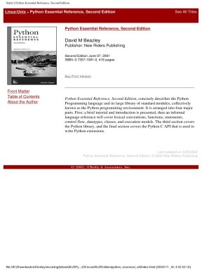 Python Essential Reference, 2nd Edition