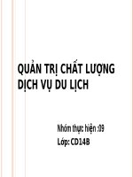 Xây dựng biểu đồ nhân quả, phân tích các nguyên nhân khách quan và chủ quan dẫn đến chất lượng dịch vụ vui chơi giải trí chưa cao và đề suất giải pháp khắc phục.