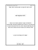 NHU CẦU SỬ DỤNG THUỐC Y HỌC CỔ TRUYỀN TRONG ĐIỀU TRỊ MỘT SỐ BỆNH MẠN TÍNH CỦA NGƯỜI DÂN VÀ KHẢ NĂNG ĐÁP ỨNG CỦA THẦY THUỐC TRÊN ĐỊA BÀN MỘT SỐ XÃ THUỘC HUYỆN NGHI XUÂN TỈNH HÀ TĨNH