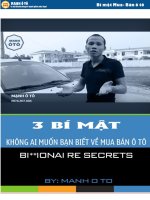 Mua bán ô tô cũ. Nghệ thuật bán hàng. Tâm lý người mua