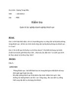 Kiểm tra Quản tri tác nghiệp doanh nghiệp khách sạn