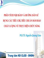 PHÂN TÍCH NỘI HÀM VÀ HƯỚNG DẪN SỬ DỤNG CÁC TIÊU CHÍ, TIÊU CHUẨN ĐẢM BẢO CHẤT LƯỢNG VỀ THỰC HIỆN CHỨC NĂNG