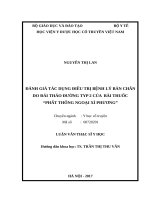 ĐÁNH GIÁ TÁC DỤNG ĐIỀU TRỊ BỆNH LÝ BÀN CHÂN DO ĐÁI THÁO ĐƯỜNG TYP 2 CỦA BÀI THUỐC “PHẤT THỐNG NGOẠI XỈ PHƯƠNG”