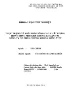 Thực trạng và giải pháp nâng cao hoạt động môi giới chứng khoán tại công ty cổ phần chứng khoán rồng việt 