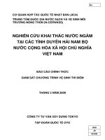 NGHIÊN CỨU KHAI THÁC NƯỚC NGẦM TẠI CÁC TỈNH DUYÊN HẢI NAM BỘ NƯỚC CỘNG HÒA XÃ HỘI CHỦ NGHĨA VIỆT NAM