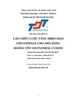 Lập chiến lược tăng 10000 likes cho fanpage nhà hàng hoàng yến vietnamese cuisine