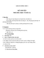 Giáo án Tiếng Việt 3 tuần 22 bài: Kể chuyện  Nhà bác học và bà cụ