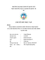 Hoạt động logistics đối với hàng nhập khẩu của Công ty Cổ phần Hàng Hải Tiêu Điểm Tại Hà Nội