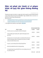 Mức xử phạt các hành vi vi phạm khác về quy tắc giao thông đường bộ