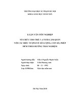 Tổ chức cho trẻ 3-4 tuổi làm quen với các biểu tượng về tập hợp, số lượng,phép đếm theo hướng trải nghiệm