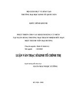 Luận văn thạc sỹ - Phát triển cho vay khách hàng cá nhân tại Ngân hàng TM TNHH MTV Đại Dương