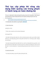 Thủ tục cấp phép thi công xây dựng biển quảng cáo trong phạm vi hành lang an toàn đường bộ