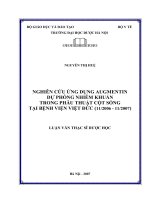 Nghiên cứu ứng dụng augmentin dự phòng nhiễm khuẩn trong phẫu thuật cột sống tại bệnh viện việt đức ( 112006   112007)  