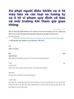 Xử phạt người điều khiển xe ô tô máy kéo và các loại xe tương tự xe ô tô vi phạm quy định về bảo vệ môi trường khi tham gia giao thông