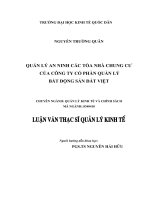 Luận văn thạc sỹ - Quản lý an ninh các tòa nhà chung cư của công ty Cổ phần bất động sản Đất Việt