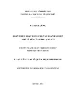 Luận văn thạc sỹ - Hoàn thiện hoạt động cho vay doanh nghiệp nhỏ và vừa của BIDV Lạng Sơn