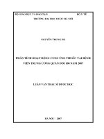Phân tích hoạt động cung ứng thuốc tại bệnh viện trung ương quân đội 108 năm 2007 