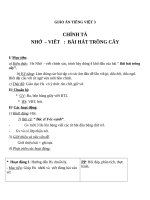 Giáo án Tiếng Việt 3 tuần 31 bài: Chính tả  Nhớ  viết: Bài hát trồng cây. Phân biệt r, d, gi; dấu hỏi, dấu ngã