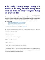 Cấp giấy chứng nhận đăng ký biển số xe máy chuyên dùng cho chủ sở hữu xe máy chuyên dùng di chuyển đến