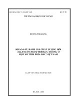 Khảo sát, đánh giá chất lượng hồi (illicium verrum hook  f ) trồng ở một số tỉnh phía bắc 