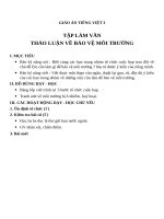 Giáo án Tiếng Việt 3 tuần 31 bài: Tập làm văn  Thảo luận về bảo vệ môi trường