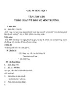 Giáo án Tiếng Việt 3 tuần 31 bài: Tập làm văn  Thảo luận về bảo vệ môi trường