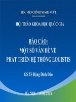 HỘI THẢO KHOA HỌC QUỐC GIA - MỘT SỐ VẤN ĐỀ VỀ PHÁT TRIỂN HỆ THỐNG LOGISTIS