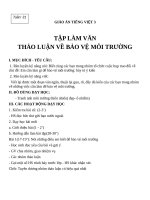 Giáo án Tiếng Việt 3 tuần 31 bài: Tập làm văn  Thảo luận về bảo vệ môi trường