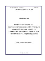 Nghiên cứu tác dụng của tolperison hydroclorid tiêm tĩnh mạch trong phối hợp điều trị uốn ván tại khoa điều trị tích cực viện các bệnh truyền nhiễm và nhiệt đới quốc gia 