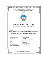 Thực trạng và giải pháp quản lý quy hoạch sử dụng đất đô thị quận Thanh Xuân