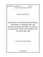 Phân tích cơ cấu hình thành giá thuốc nhập nhẩu và tình hình tiêu thụ một số sản phẩm nhập khẩu tại công ty cổ phần dược trung ương mediplantex 