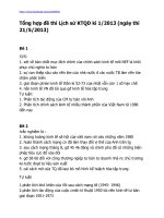 Tổng hợp đề thi lịch sử KTQD kì 1 năm 2013 