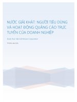 Báo cáo ngành nước giải khát Người tiêu dùng và hoạt động quảng cáo