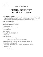 Giáo án Tiếng Việt 3 tuần 31 bài: Chính tả  Nghe  viết: Bác sĩ Yécxanh, phân biệt r, d, gi; dấu hỏi, dấu ngã