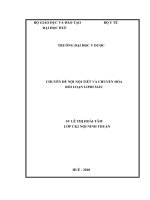 CHUYÊN ĐỀ NỘI NỘI TIẾT VÀ CHUYỂN HÓA RỐI LOẠN LIPID MÁU