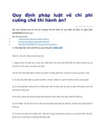 Quy định pháp luật về chi phí cưỡng chế thi hành án