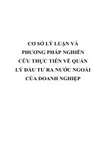 CƠ sở lý LUẬN và PHƯƠNG PHÁP NGHIÊN cữu THỰC TIỄN về QUẢN lý đầu tư RA nước NGOÀI của DOANH NGHIỆP 